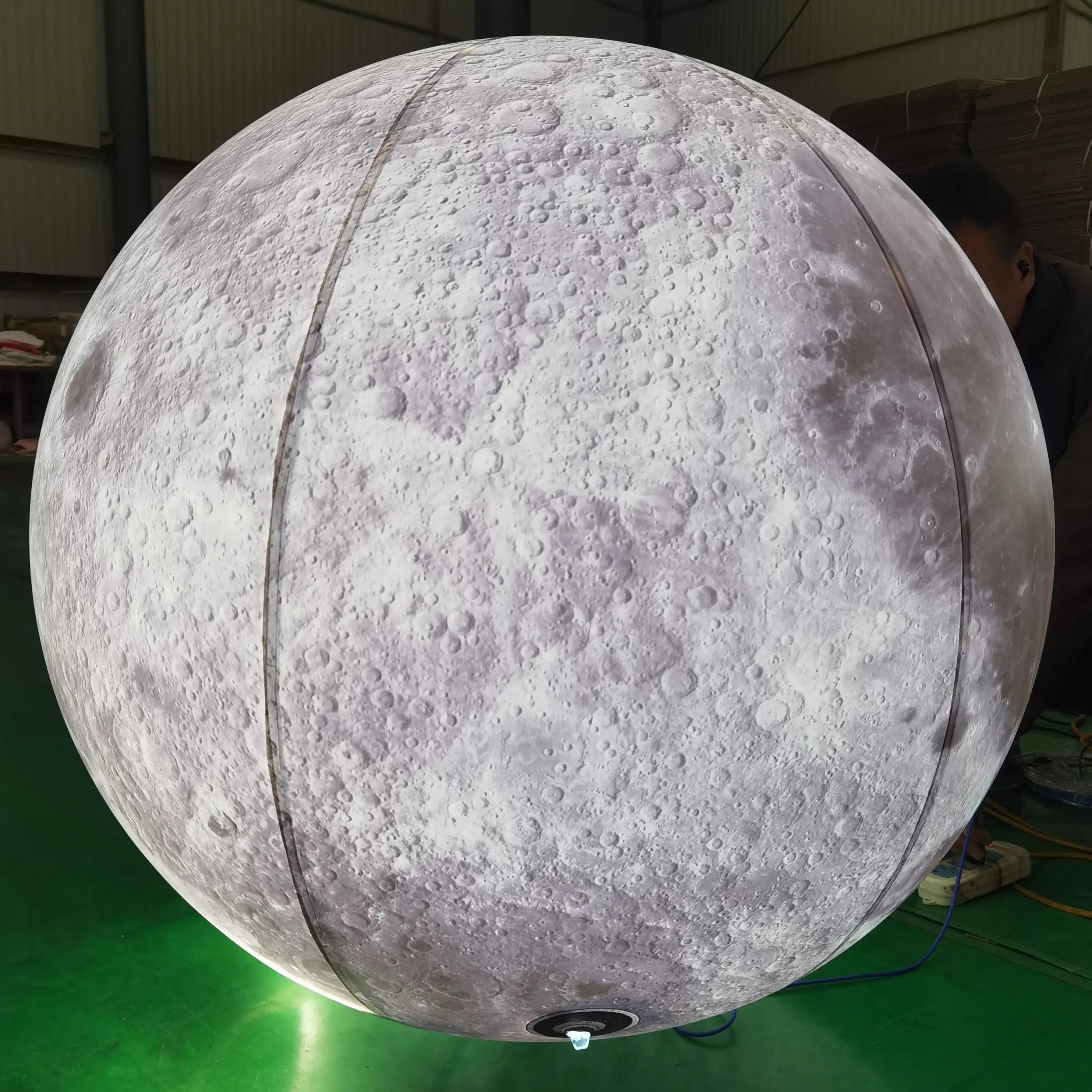Gray Giant Advertising Inflatable Moon Model With LED Light Large Inflatable Moon Balloon Decoration Used For Event Party Stage