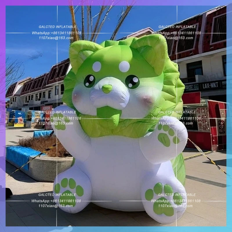 animal baby air blow pet for market Cute inflatable vegetable dog green promotion decoration