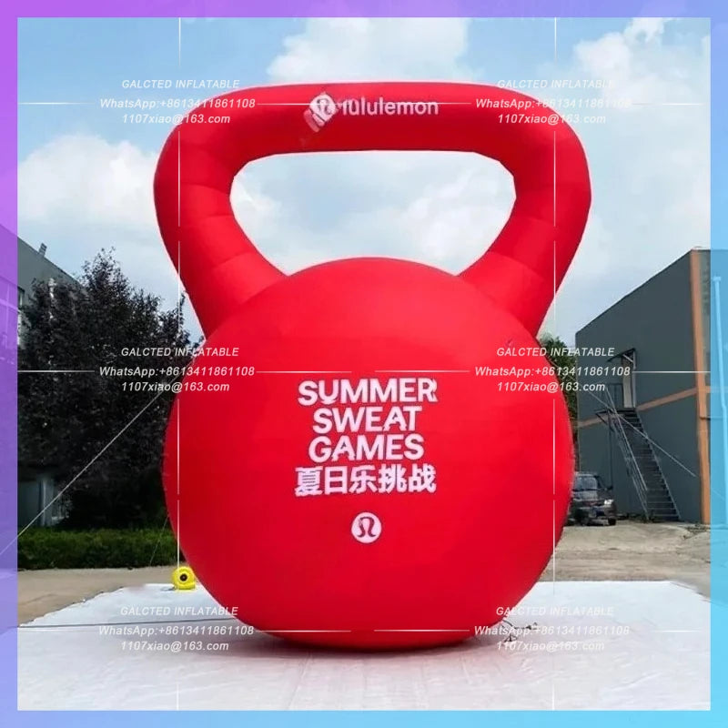 sports equipment fitness life Inflatable simulation kettlebell dumbbell model festival IP custom logo activities lighting advert