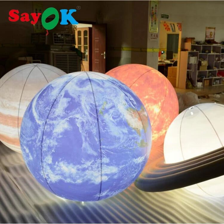 40" Dia Inflatable Planet Solar System Balloon 9 Planets Model Balloons for Children Learning Toys Educational Institution
