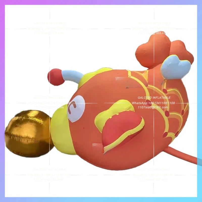 fish ocean animal shopping mall Giant inflatable gold promotion activity display with oxford cloth