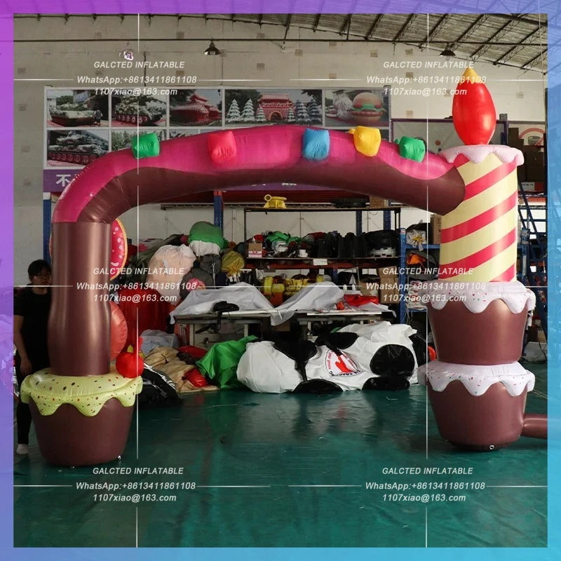 Inflatable Cake Arch Inflatable Cartoon Exquisite 4x3 Meters  For Dessert Shop Birthday Party Decoration-Toys