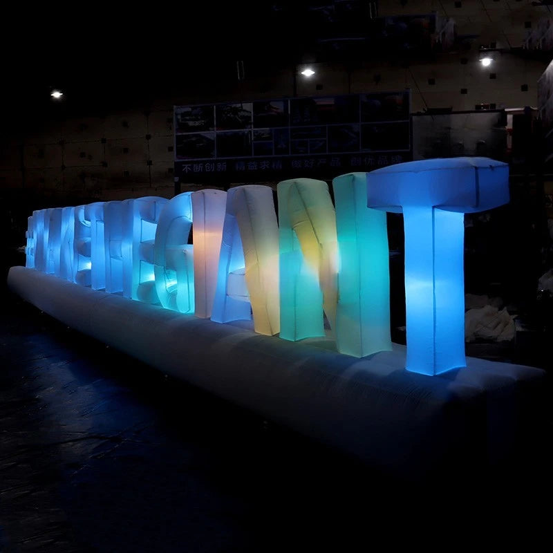 12.5x1.8 Meters Custom Made Inflatable Advertising Letters Board With LED Lights For Decoration - BG-M0199-2