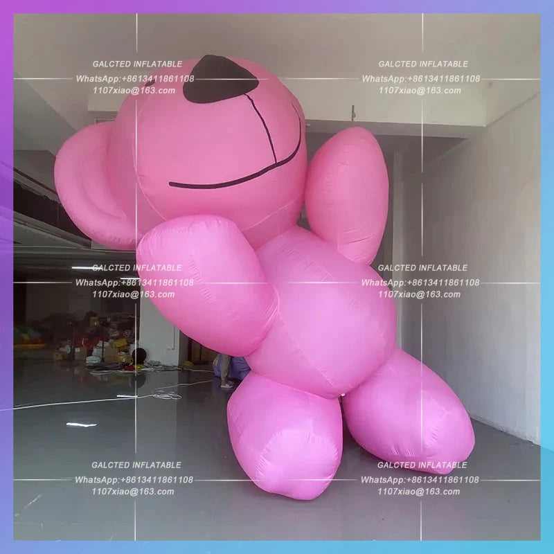 romantic atmosphere proposal  Inflatable pink sitting bear model cute wedding qixi lighting atmosphere lawn layout