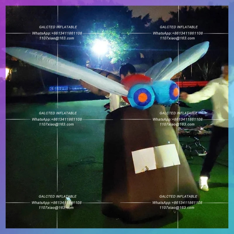 Inflatable Dragonfly Decorations Customized 3x1.8x1.4 Meters Big  Inflated Cartoon Toys for Party Event Home Decoration-Toys