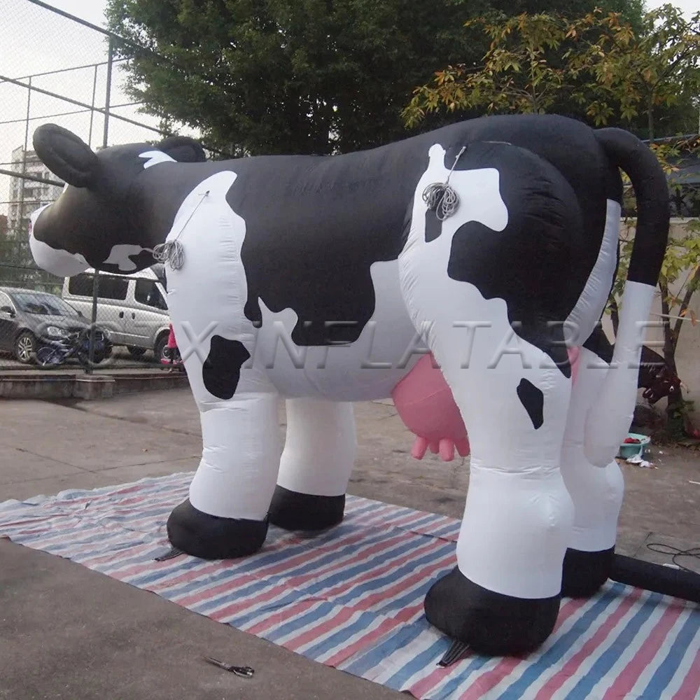 Parade Pasture Decoration Hot Sale 5m Giant Inflatable Milk Cow Outdoor Inflatable Dairy Cattle Farm Animal Model For