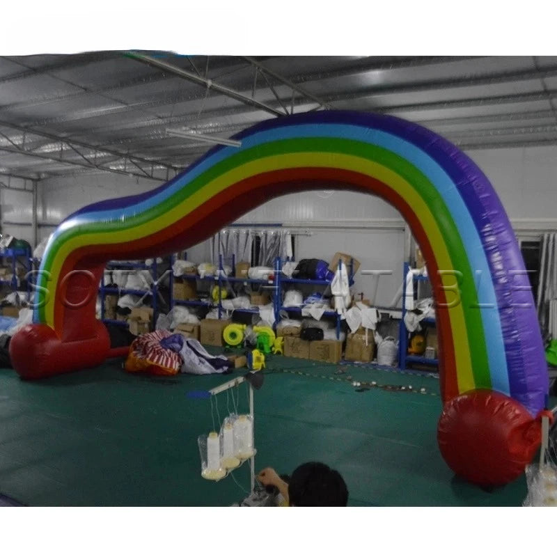 Advertising Commerce Sport Rainbow Inflatable Arch 8x4mH Inflated Arch with Blower Inflatable Archway for Race Outdoor