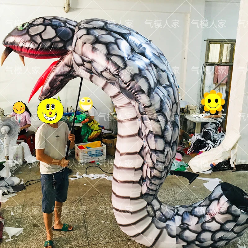 Giant Inflatable Cobra Snake - Perfect for Halloween Decorations, Bar Props, and Festival Displays