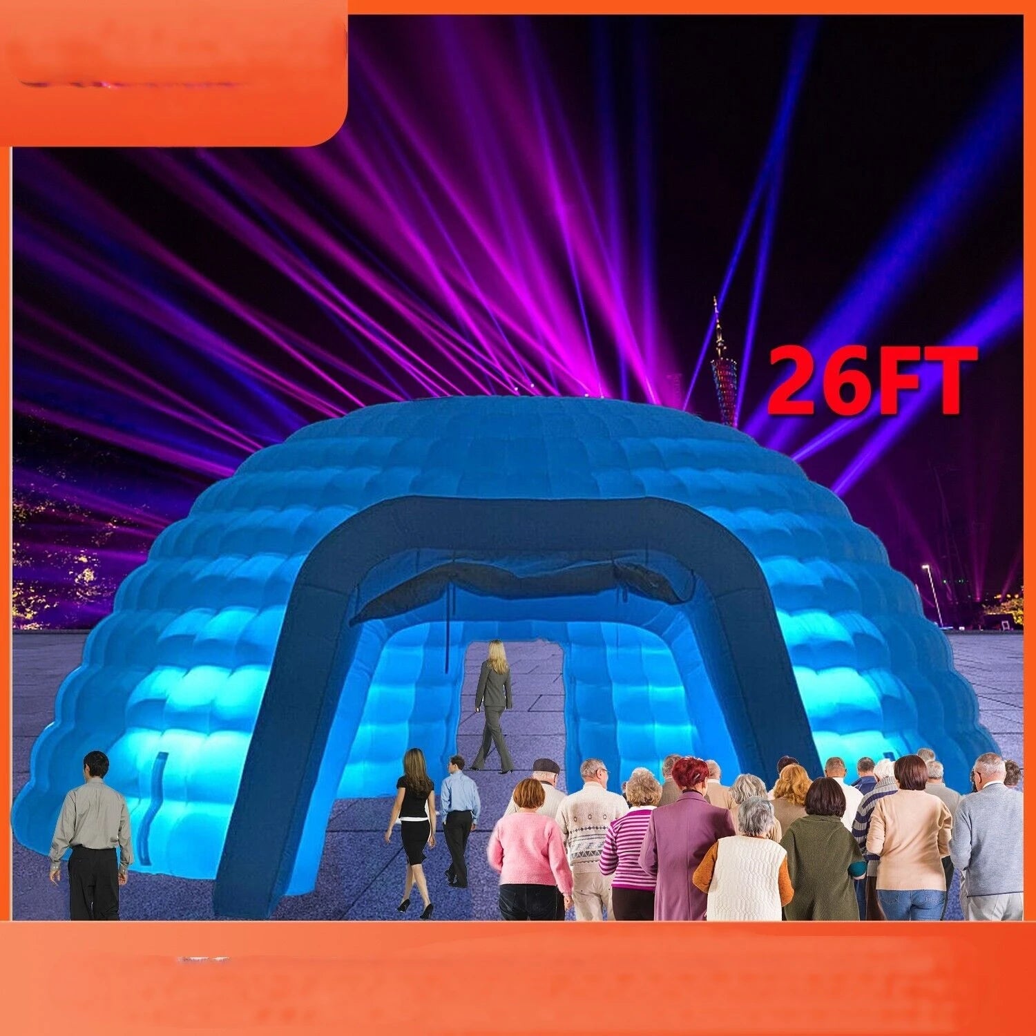 Wedding Event Exhibition Inflatable Igloo Dome Tent 26.25ft Outdoor Dome Tent Inflatable Marquee Lighting Tent for Party