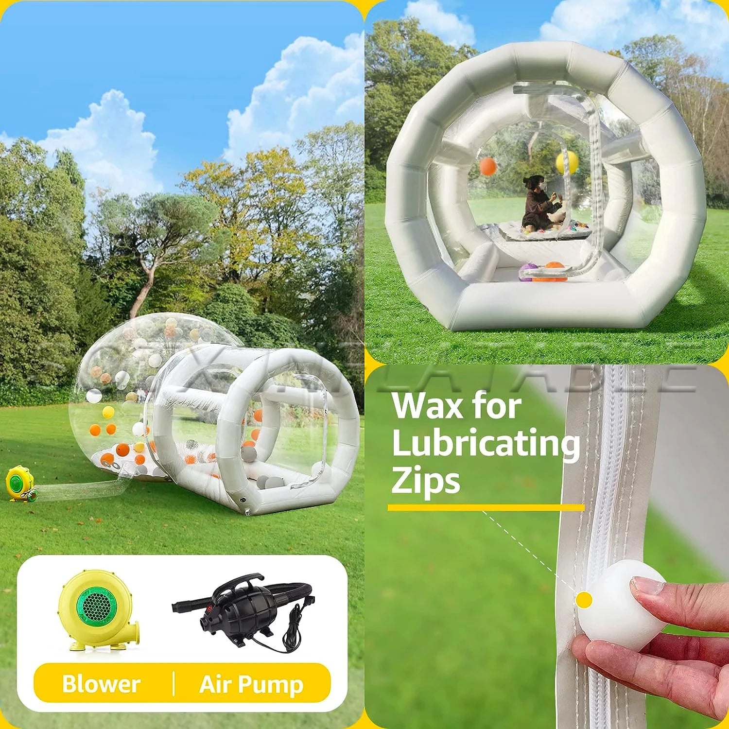 For Birthday Party 2024 Hot Sale Clear Dome Inflatable Bubble Tent With Balloon Outdoor Air Glamping Transparent Bubble House