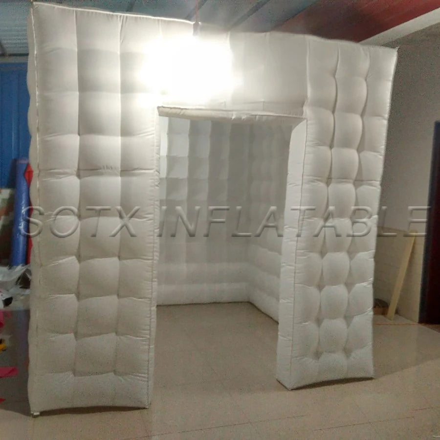 for DJ Entertainments Factory Sale Custom Advertising RGB Led Inflatable Tent Cubic Booth with door/window Free logo
