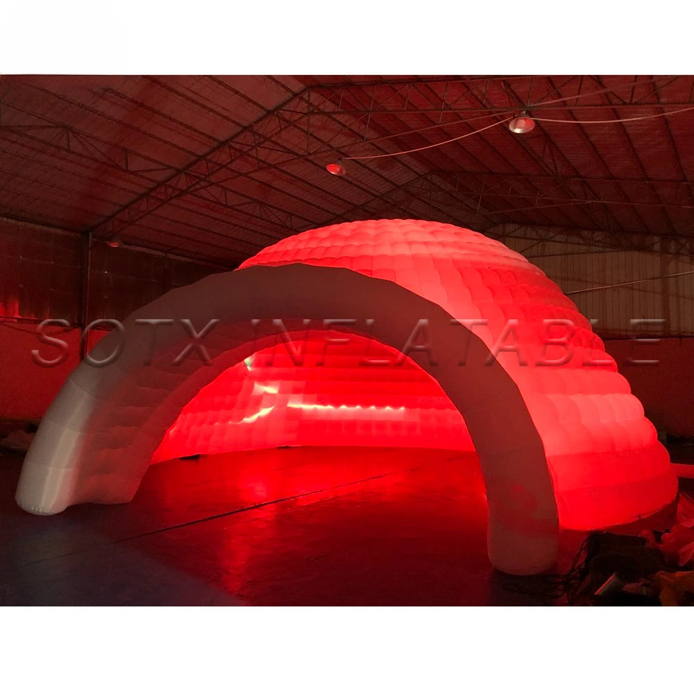 Building Party Rental Customized Giant White Oxford Inflatable Dome Tent With Led Wedding Disco Lawn Marquee Air Igloo Bar Luna