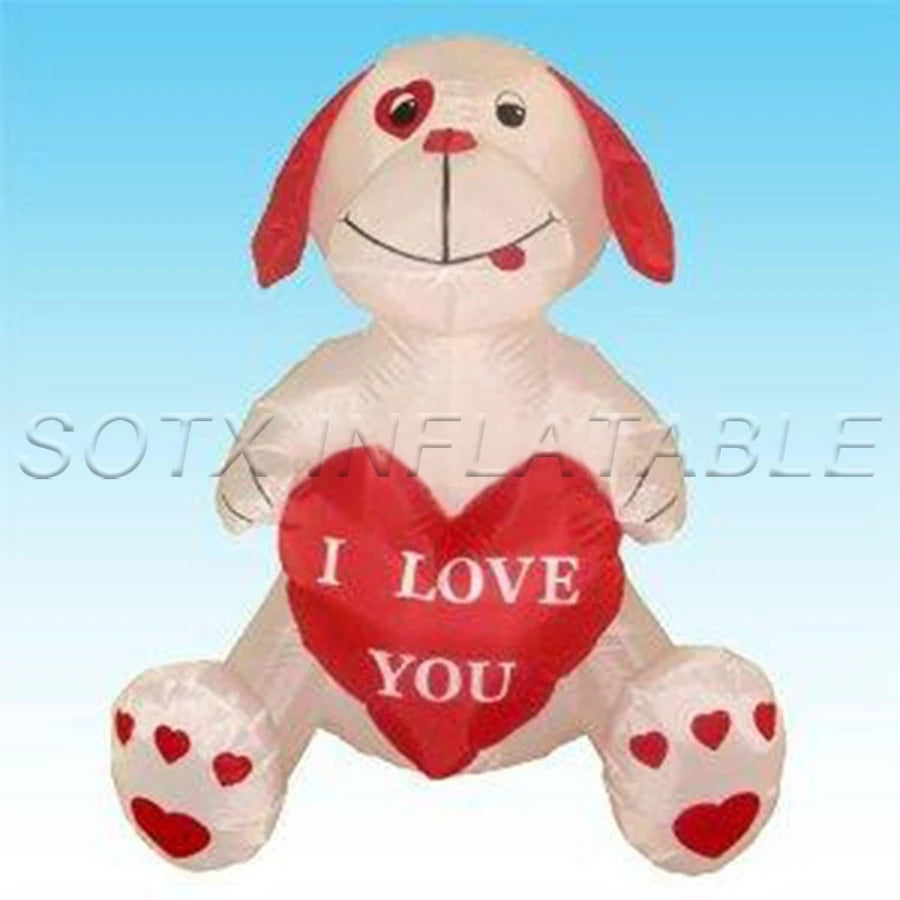 inflatable valentine bea Teddy Bear Valentines Day inflatable for decoration, inflatable Valentine Bears with red heart in Hand,