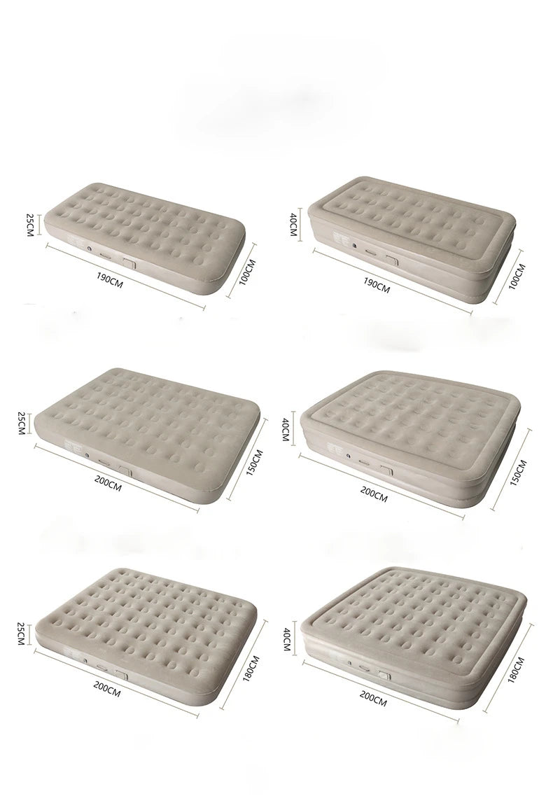 Double Bed Inflatable Automatic Bed, Air Bed With Built-In Pump, Single,