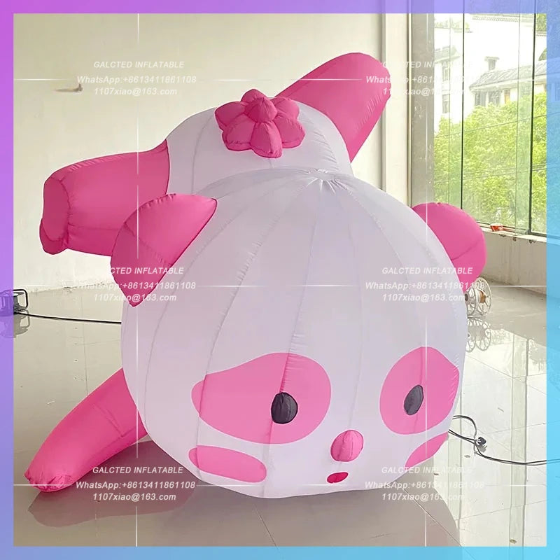 outdoor decoration with cute Inflatable Pink Panda model atmosphere for parent-child interaction on children's Day