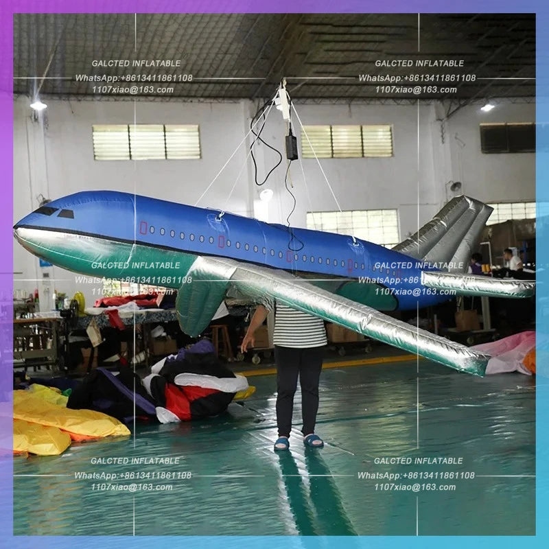 Hanging Balloon Advertising Aircraft / Hot Sale 20ft Giant Inflatable Plane / 6M Aero Blow Up For Decoration - BG-M0127