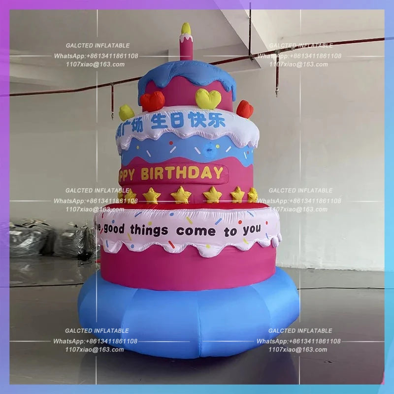 Emporium annual meeting anniversary Inflatable Cartoon Birthday Cake Gas Model birthday party drainage lighting props