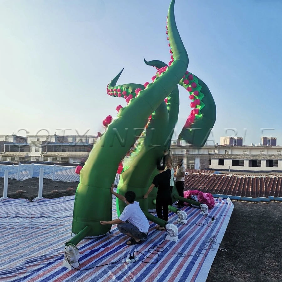 Music Festival Disco Prop Giant 6mH Inflatable Monster Octopus Tentacles Inflatable Tentacle Arms Legs for Party Decoration