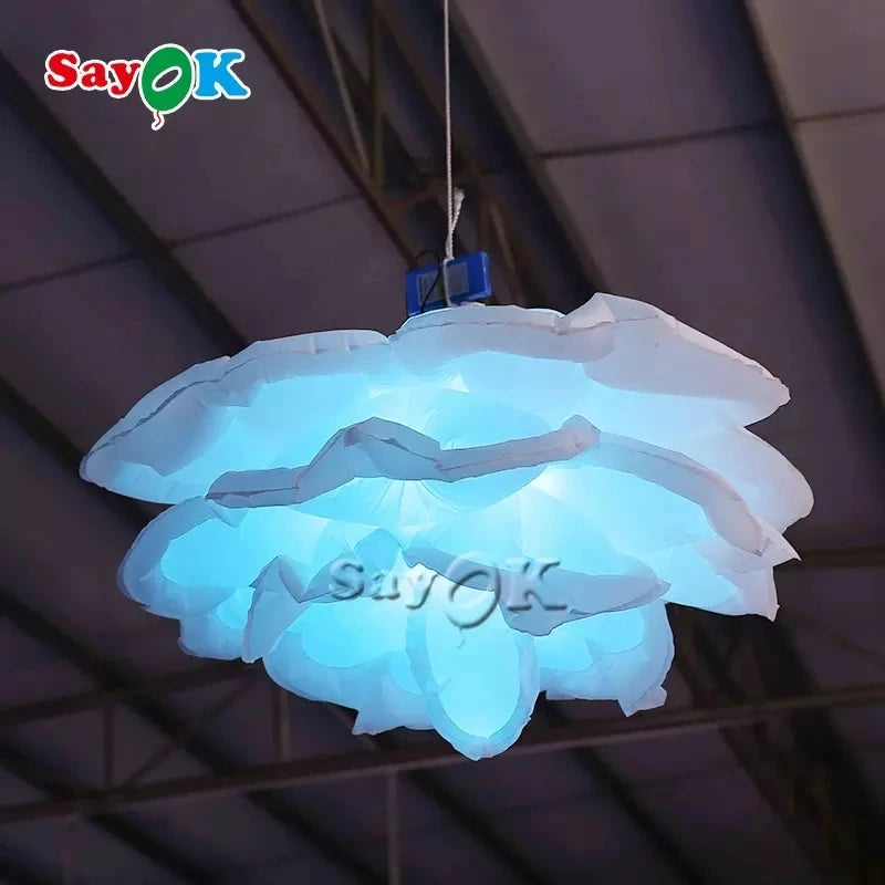 Large Inflatable Hanging Flower Decorations Inflatable Flower Model with Remote Controller for Ceiling Bar Advertising