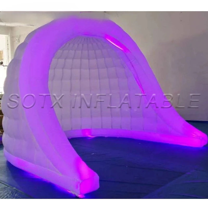 Show Wedding Outdoor 3x2.5mH Giant Inflatable Luna Tent Inflatable Selfie Shell Dome Tent with Led Lights for Party Events