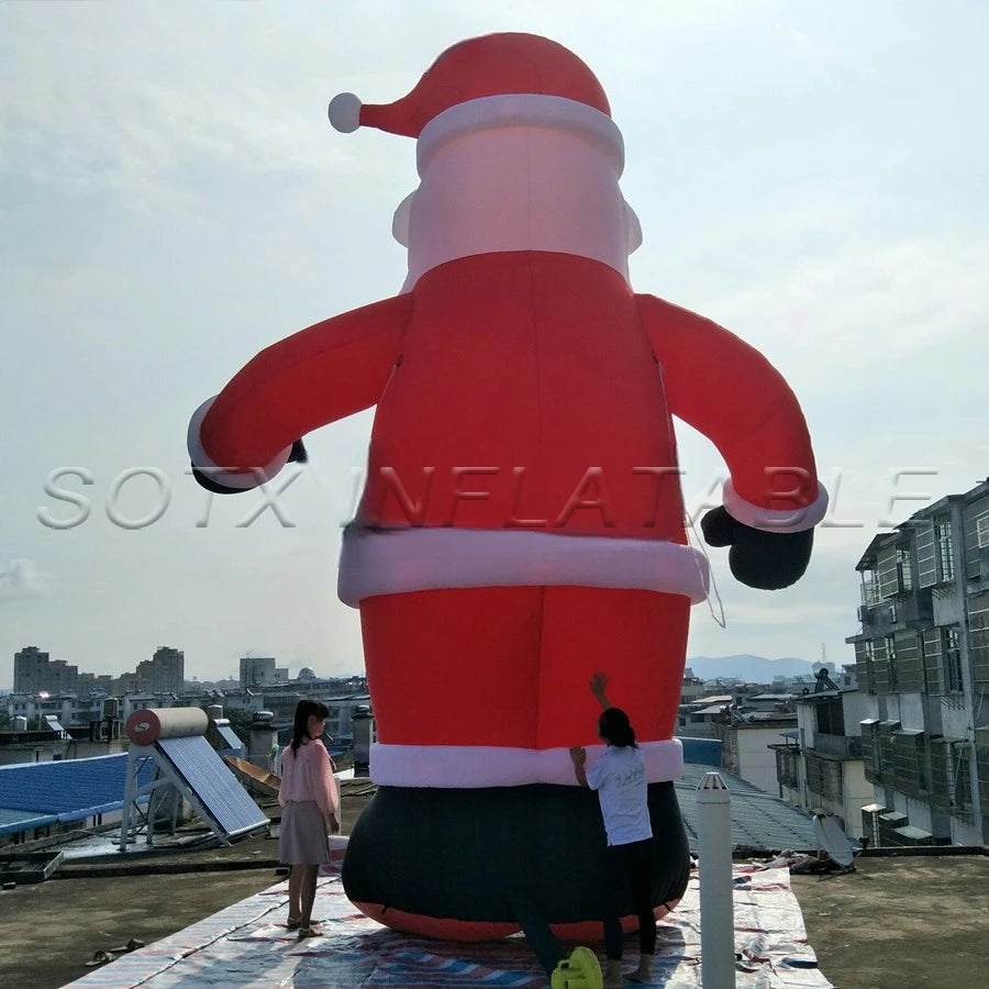 Santa Claus Outdoor Giant Christmas Inflatable adornment 6 m Tall Animated airblown