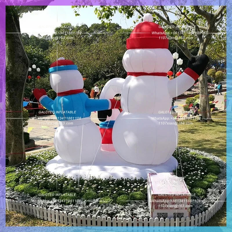 2.2x1.6x2.5mH Outdoor Christmas Inflatable Snowman Family Model Inflatable Inflatable Toys For Sale-Toys