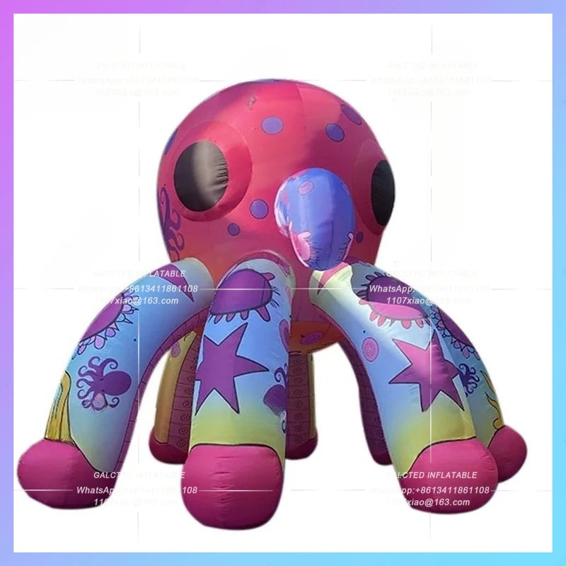 creative graffiti IP Inflatable cartoon Pink Octopus Arch model Theme Park Mall Bar drainage decoration