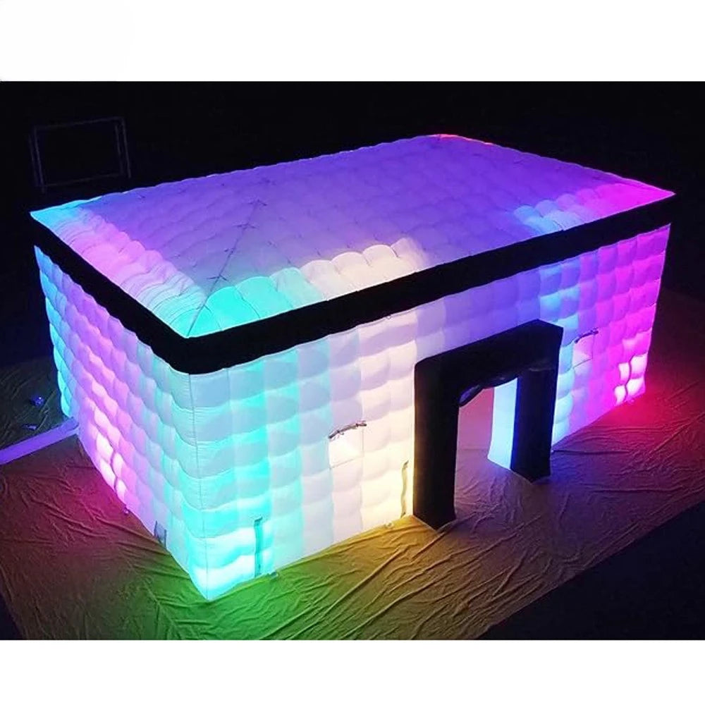 House With Led Lights Large White Inflatable Cube Party Tent Inflatable Nightclub Tent Outdoor Wedding Events Air Building