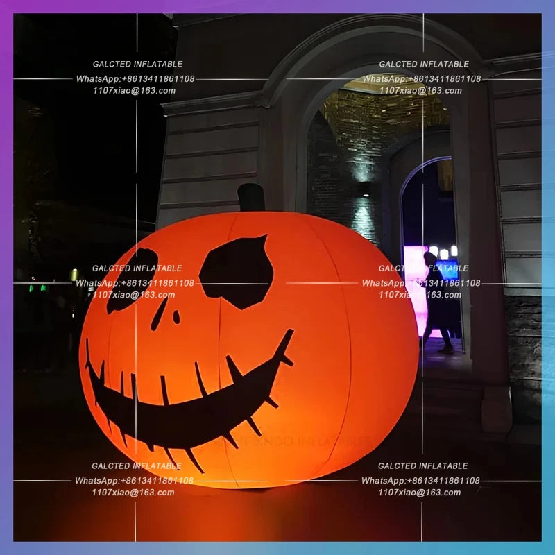 Halloween Party Horror Decoration Inflatable Toys Ghost Pumpkin Balloon With LED Lights For Props-Toys