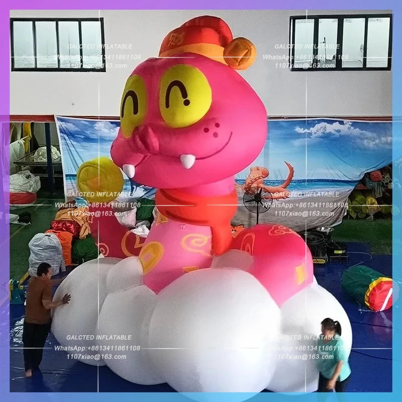 luck cartoon fortune snake Luck inflatable snake zoo new year decoration for Chinatown decoration