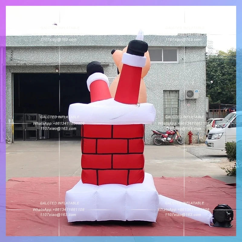 Inflatable Reindeer And Chimney Free Shipping 2x1x3 Meters  For Christmas Decoration -Toys