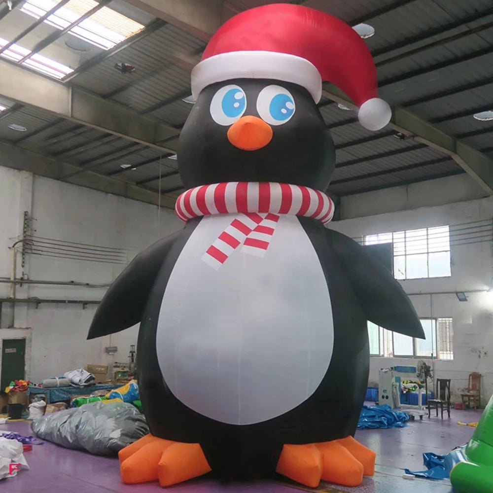 Doll with blower lovely Large 4/6/8 Meters High Inflatable Penguin / 14/20/26ft Blow up Cartoon Penguin Mascot