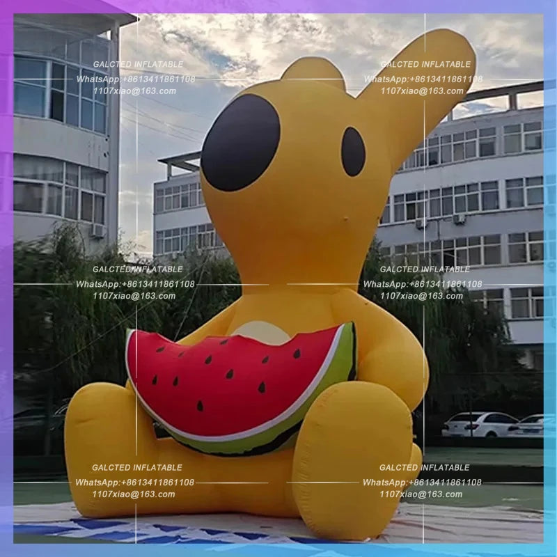 eat watermelons Meituan Inflatable Yellow Kangaroos sit and corporate mascot company event lights set up props