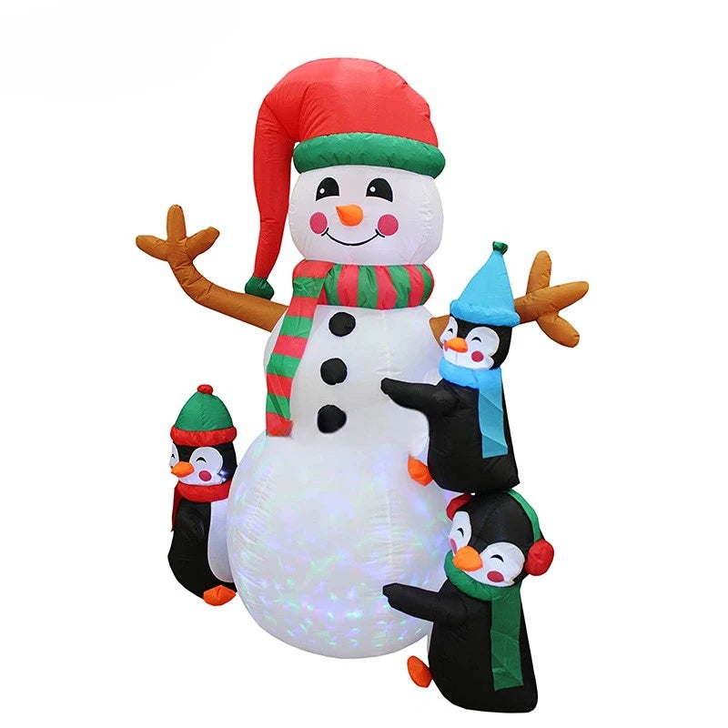 Tall Christmas Personalized 3m Snowman Inflatable / Inflatable Led Christmas Snowman Toys