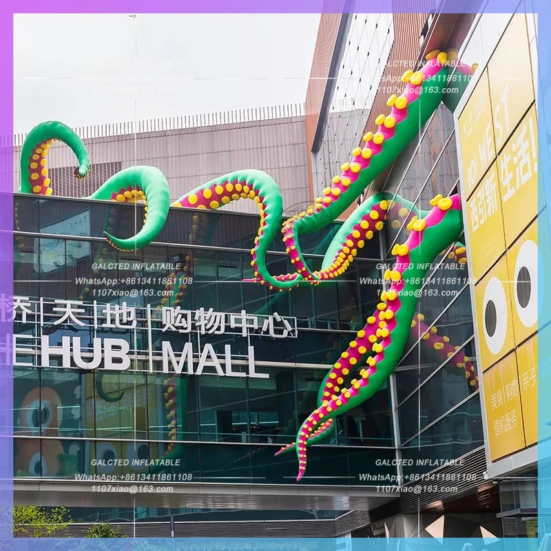 Inflatable Octopus Tentacle Customized 5~7 Meters High For Mall Decoration Giant Blow Up Squid Feet Balloon Toys - BG-O0063