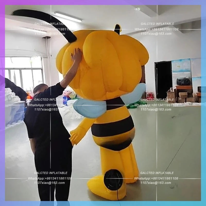 inflatable bee continue power Led lighting cartoon  hardworking bee flying insect animal zoo theme flower festival decoration
