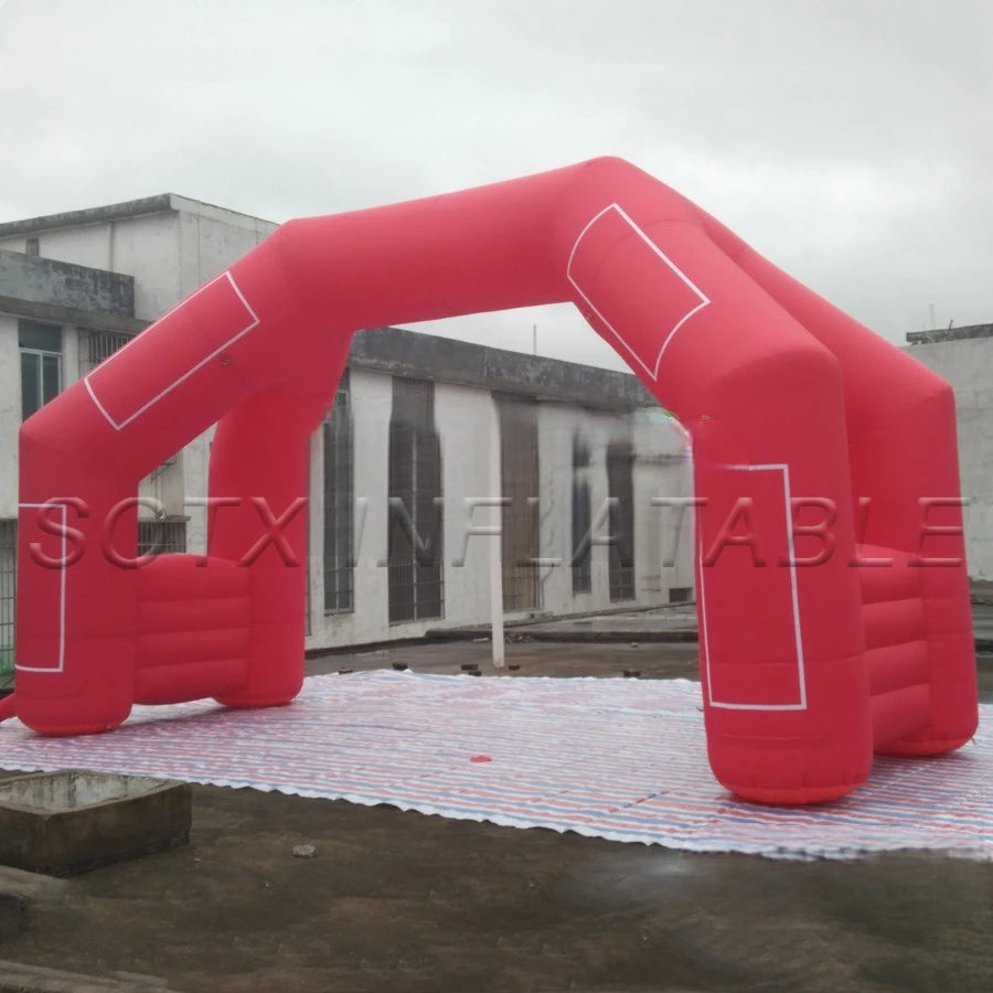 doors for Triathlon 6x3.8m free standing balloon inflatable tubular entrance,4 legs start finish line arch