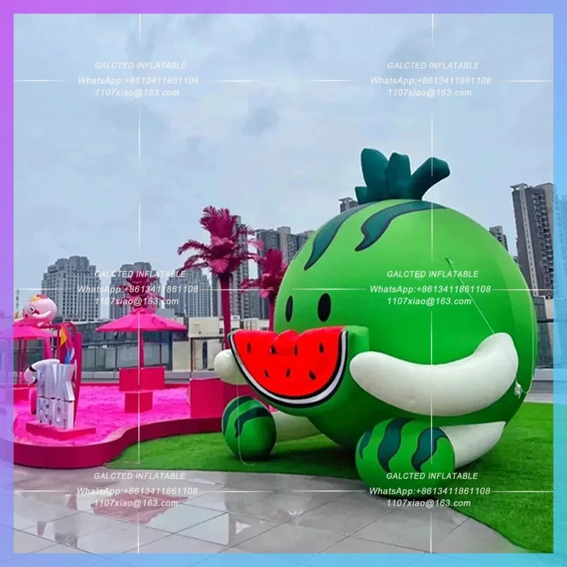 eating melon summer cool beach Inflatable cartoon watermelon lovely sit on the ground air model bazaar fruit drainage ads
