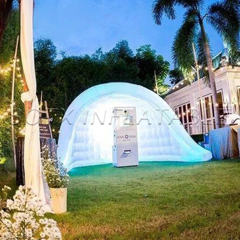 Show Wedding Outdoor 3x2.5mH Giant Inflatable Luna Tent Inflatable Selfie Shell Dome Tent with Led Lights for Party Events