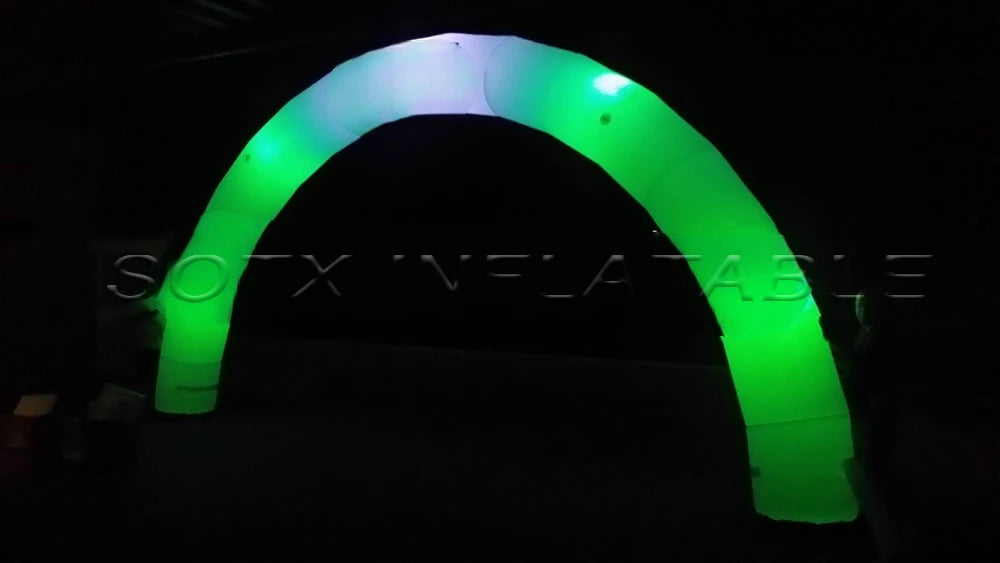 lightingfor night run LED color changing tube curved inflatable start finish line archway with