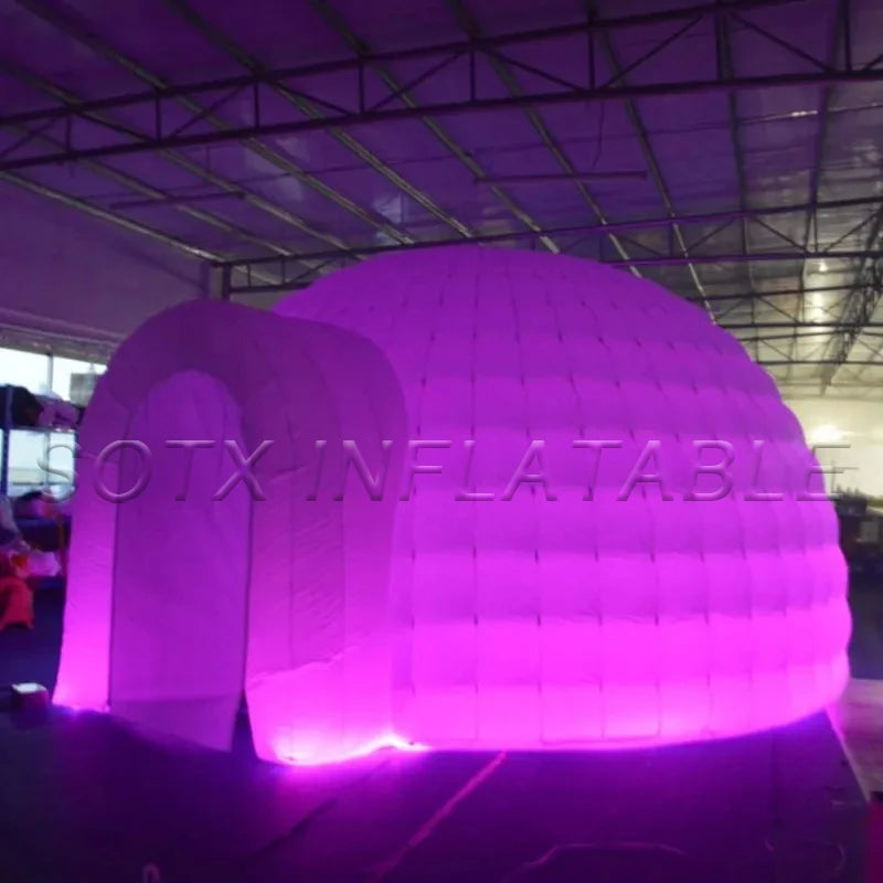 Wedding Show Exhibition 16.4ft Inflatable Igloo Dome Tent Dia.5M Commercial Inflatable Event Dome Tent for Club Party