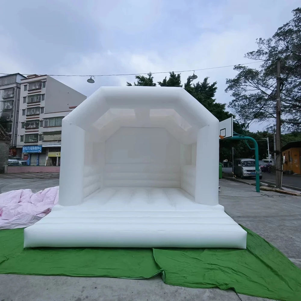 Inflatable Factory 13ft Adults All White Wedding Bounce House Inflatable White Bounce With Blower For Wedding Party From China