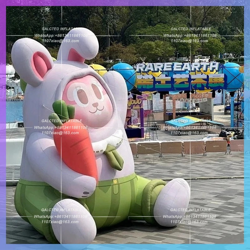 inflatable rabbit carrot big ear balloon Giant sitting down rabbit continue inflatable