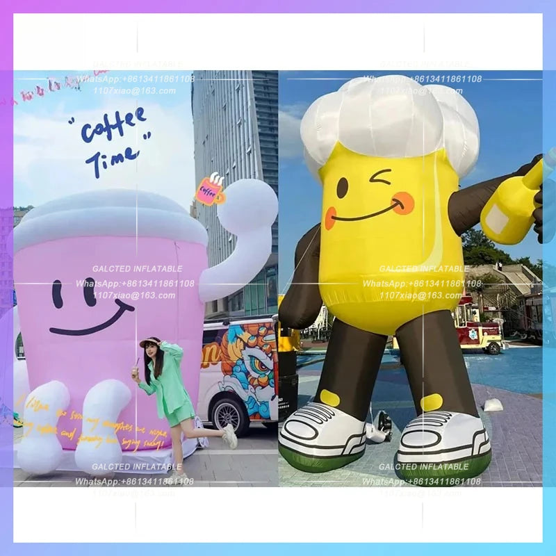 Festival Barbecue Street Large-scale Beer Festival Music Inflatable Beer Cup Air Model Draft Beer Cup air model drainage lightin
