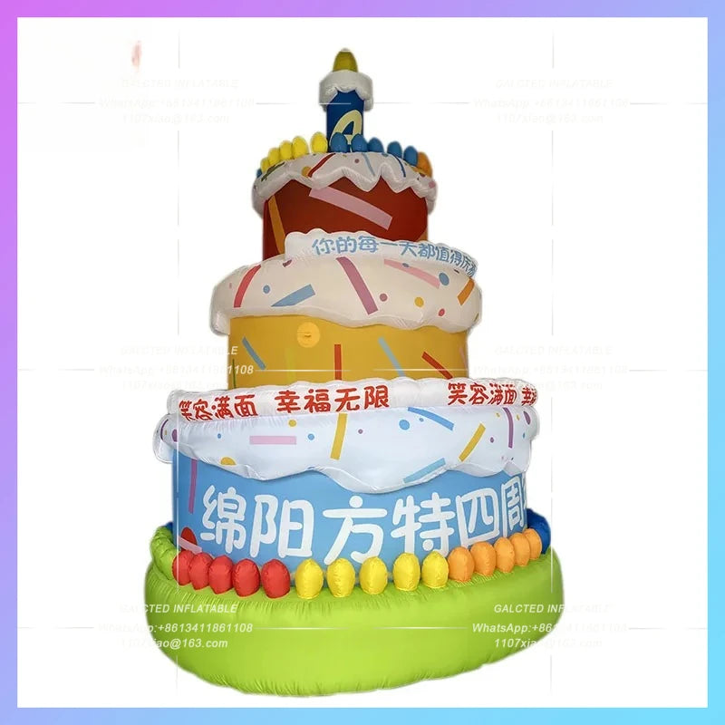 Forest Lawn wedding birthday party Inflatable Green Birthday Cake Air Model business mall anniversary lighting advertising