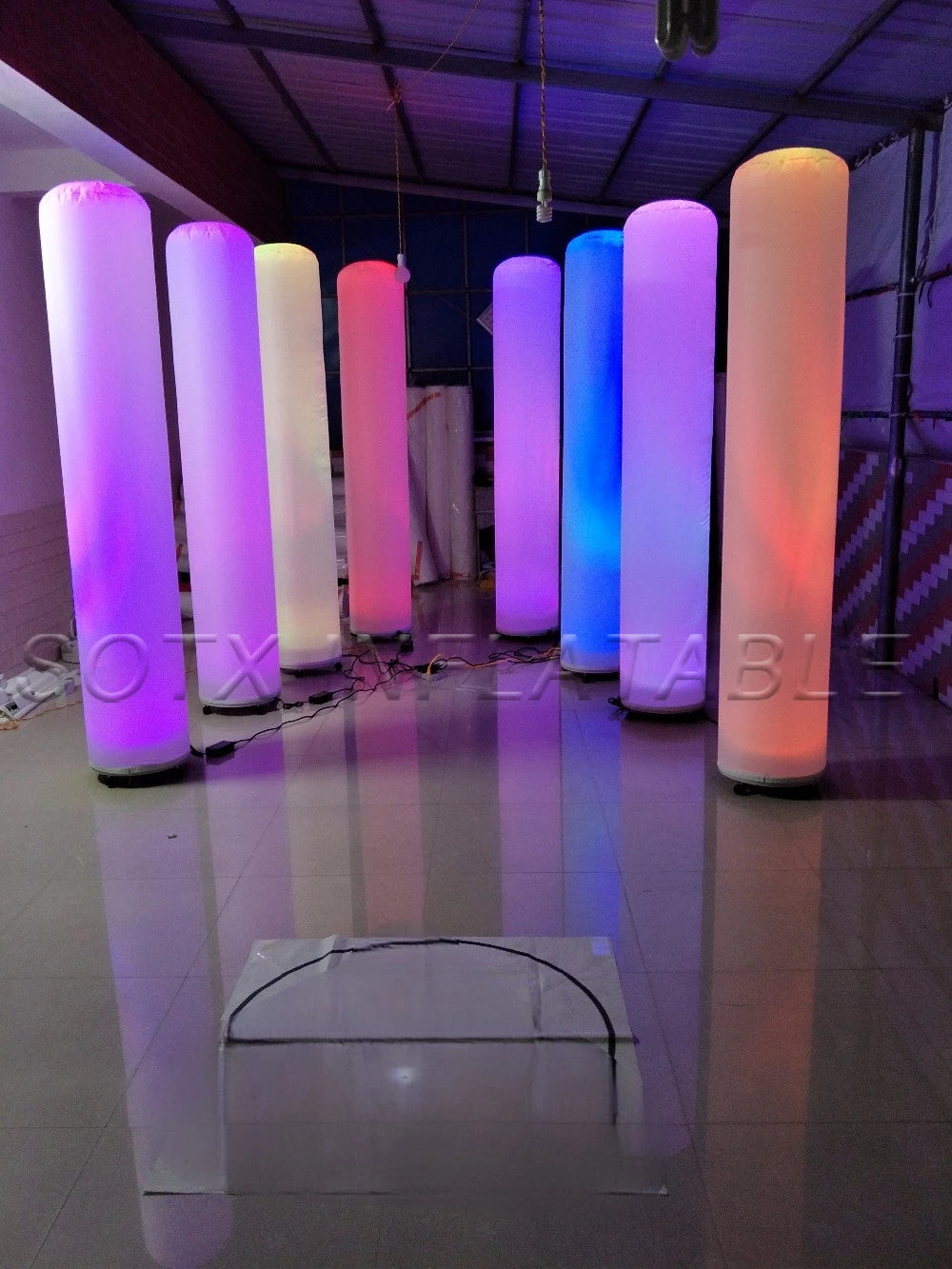 Party Night club bar Inflatable Led Decoration Ground Inflatable Lighting Decor Column Glowing Pillars for Wedding Event