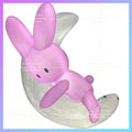 Festival shopping mall atrium Inflatable cartoon Pink Rabbit Moon Model mid-autumn hanging gas model lighting atmosphere props