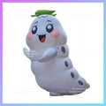 leave caterpillar cartoon climb animal Huge white infltable silkworm baby cute insect for farm plant park decoration