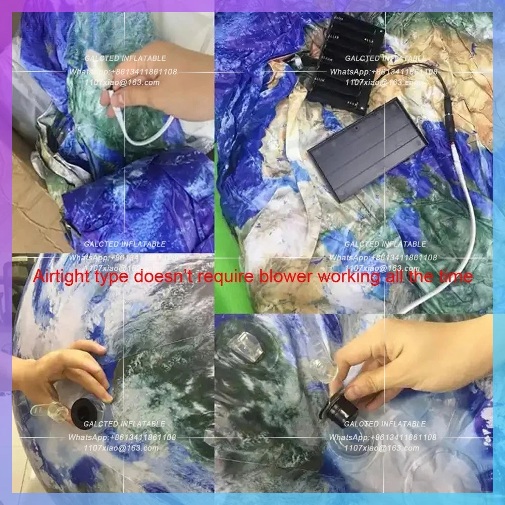 Inflatable Earth Globe Ball Space Theme Party Decoration Big With Led Lamp Hanging Giant Inflatable Planet Balloon