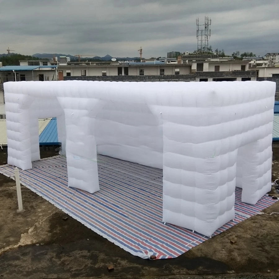Trade Shows 10m Long Giant Cube Marquee Inflatable Cubic Tunnel Tent with Cellular Wall and Doors for